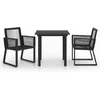 Image de vidaXL - 3-delige - Tuinset - PVC-rattan - zwart