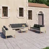 Image de vidaXL - 5-delige - Loungeset - met - kussens - poly - rattan - zwart
