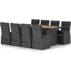 Image de vidaXL - 9-delige - Tuinset - met - kussens - poly - rattan - zwart