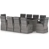 Image de vidaXL - 11-delige - Tuinset - met - kussens - poly - rattan - grijs