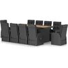 Image de vidaXL - 11-delige - Tuinset - met - kussens - poly - rattan - zwart