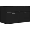 Image de vidaXL - Wastafelkast - 80x38,5x46 - cm - bewerkt - hout - zwart