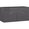 Image de vidaXL - Wastafelkast - 90x38,5x46 - cm - bewerkt - hout - hoogglans - grijs