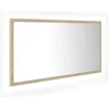 Image de vidaXL - Badkamerspiegel - LED - 90x8,5x37 - cm - acryl - sonoma - eikenkleurig