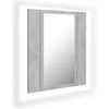 Image de vidaXL - Badkamerkast - met - spiegel - en - LED - 40x12x45 - cm - acryl - betongrijs