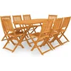 Image de vidaXL - 9-delige - Tuinset - inklapbaar - massief - acaciahout