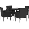 Image de vidaXL - 5-delige - Tuinset - poly - rattan - zwart