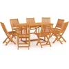 Image de vidaXL - 9-delige - Tuinset - massief - teakhout