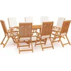 Image de vidaXL - 9-delige - Tuinset - met - kussens - massief - teakhout - grijs