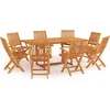 Image de vidaXL - 9-delige - Tuinset - massief - teakhout