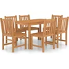 Image de vidaXL - 7-delige - tuinset - 120x70 - cm - massief - teakhout
