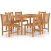Image de vidaXL - 7-delige - tuinset - 140x80 - cm - massief - teakhout