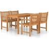Image de vidaXL - 5-delige - tuinset - 140x80 - cm - massief - teakhout