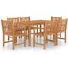 Image de vidaXL - 7-delige - tuinset - 140x80 - cm - massief - teakhout