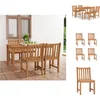 Image de vidaXL - 5-delige - tuinset - 150x90 - cm - massief - teakhout