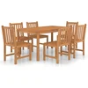 Image de vidaXL - 7-delige - tuinset - 150x90 - cm - massief - teakhout