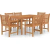 Image de vidaXL - 7-delige - tuinset - 150x90 - cm - massief - teakhout