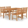 Image de vidaXL - 5-delige - tuinset - 160x80 - cm - massief - teakhout