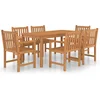 Image de vidaXL - 7-delige - tuinset - 160x80 - cm - massief - teakhout