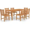 Image de vidaXL - 7-delige - tuinset - 180x90 - cm - massief - teakhout