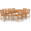 Image de vidaXL - 9-delige - tuinset - 200x100 - cm - massief - teakhout