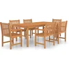Image de vidaXL - 7-delige - tuinset - 200x100 - cm - massief - teakhout
