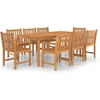 Image de vidaXL - 9-delige - tuinset - 200x100 - cm - massief - teakhout