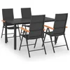 Image de vidaXL - 5-delige - Tuinset - zwart - en - bruin