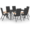 Image de vidaXL - 7-delige - Tuinset - zwart - en - bruin