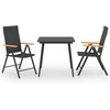 Image de vidaXL - 3-delige - Tuinset - zwart - en - bruin