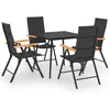 Image de vidaXL - 5-delige - Tuinset - zwart - en - bruin