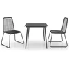 Image de vidaXL - 3-delige - Tuinset - PVC-rattan - zwart