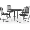 Image de vidaXL - 5-delige - Tuinset - PVC-rattan - zwart