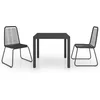 Image de vidaXL - 3-delige - Tuinset - PVC-rattan - zwart