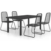 Image de vidaXL - 5-delige - Tuinset - PVC-rattan - zwart