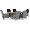 Image de vidaXL - 7-delige - Tuinset - met - kussens - poly - rattan - lichtgrijs