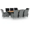 Image de vidaXL - 9-delige - Tuinset - met - kussens - poly - rattan - lichtgrijs