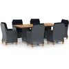 Image de vidaXL - 7-delige - Tuinset - met - kussens - poly - rattan - donkergrijs