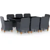 Image de vidaXL - 9-delige - Tuinset - met - kussens - poly - rattan - donkergrijs