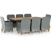 Image de vidaXL - 9-delige - Tuinset - met - kussens - poly - rattan - lichtgrijs