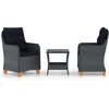 Image de vidaXL - 3-delige - Loungeset - met - kussens - poly - rattan - donkergrijs