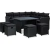 Image de vidaXL - 6-delige - Loungeset - met - kussens - poly - rattan - zwart