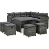 Image de vidaXL - 6-delige - Loungeset - met - kussens - poly - rattan - grijs