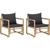 Image de vidaXL - Tuinstoelen - met - kussens - 2 - st - bamboe