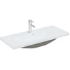 Image de vidaXL - Inbouwwastafel - met - kraan - 91x39x18 - cm - keramiek - wit