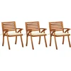 Image de vidaXL - Tuinstoelen - 3 - st - met - kussens - massief - acaciahout