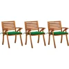 Image de vidaXL - Tuinstoelen - 3 - st - met - kussens - massief - acaciahout