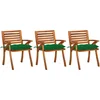 Image de vidaXL - Tuinstoelen - 3 - st - met - kussens - massief - acaciahout