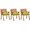 Image de vidaXL - Tuinstoelen - 3 - st - met - kussens - massief - acaciahout