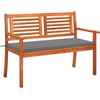 Image de vidaXL - Tuinbank - 2-zits - met - kussen - 120 - cm - massief - eucalyptushout